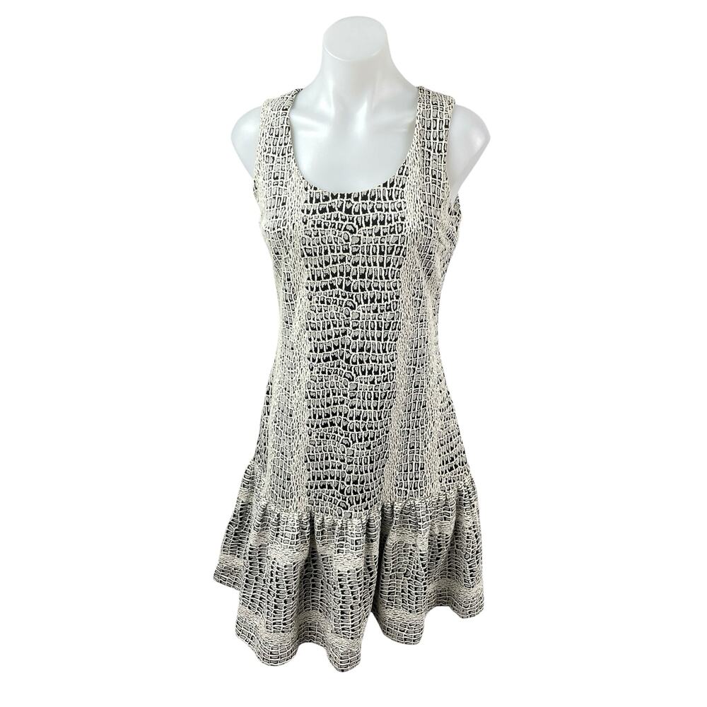 NEW Ivanka Trump Crocodile Print Ruffle Sleeveless Mini Flounce A-Line Dress 2
